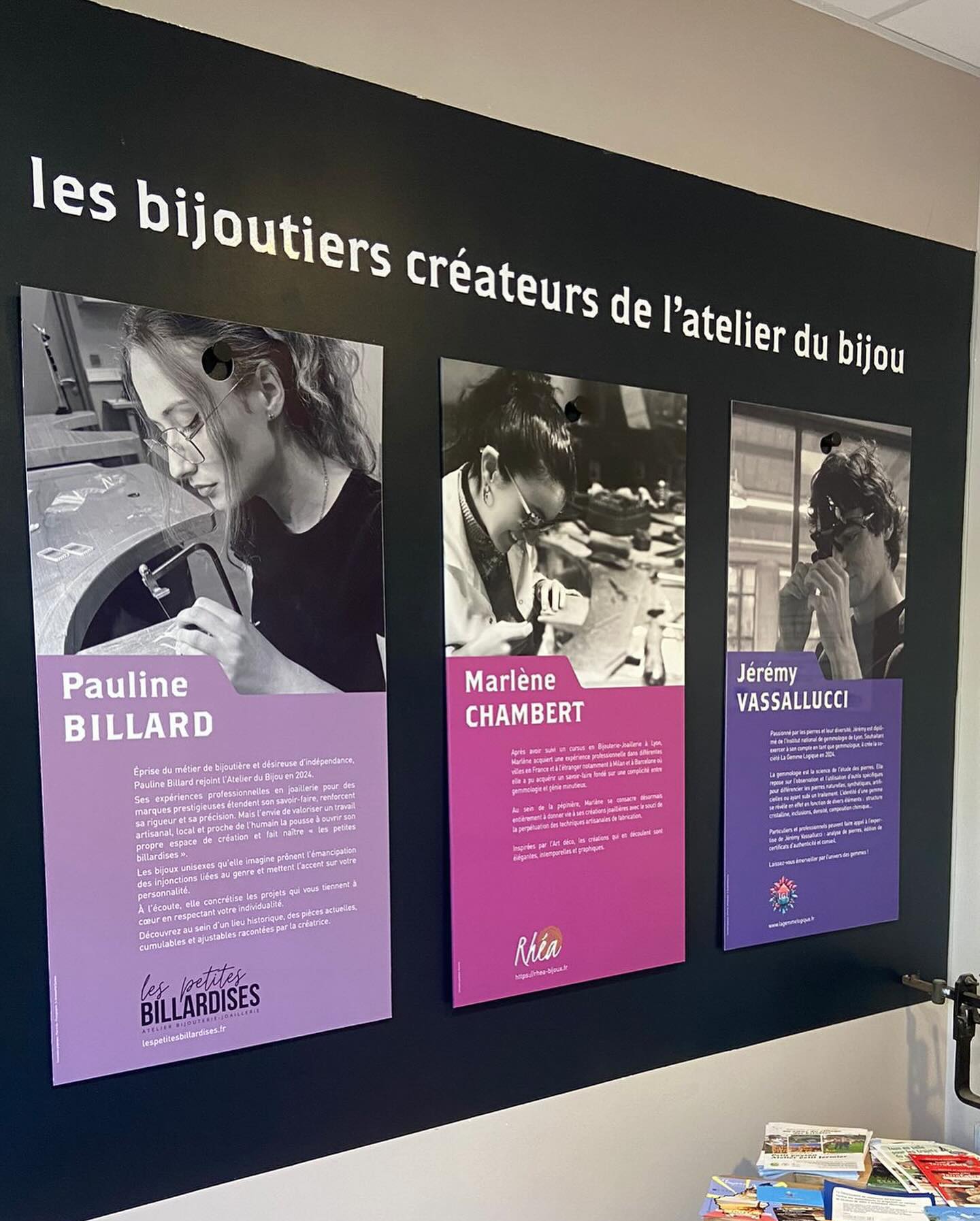 Panneau « les bijoutiers créateurs de l’atelier du bijou » avec Pauline Billard